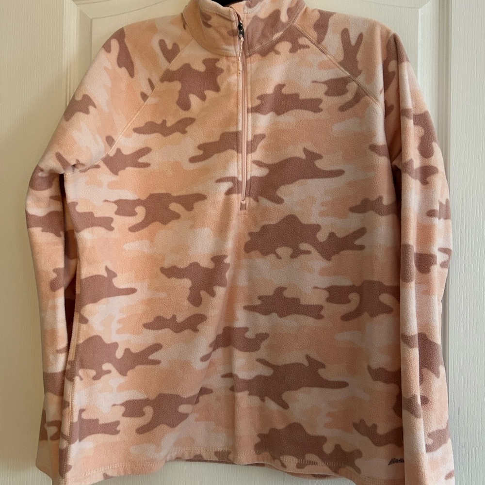 EUC Eddie Bauer Camo Fleece Shirt Top Sweatshirt